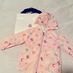 Moncler Kids' Pink Alphabet Raincoat